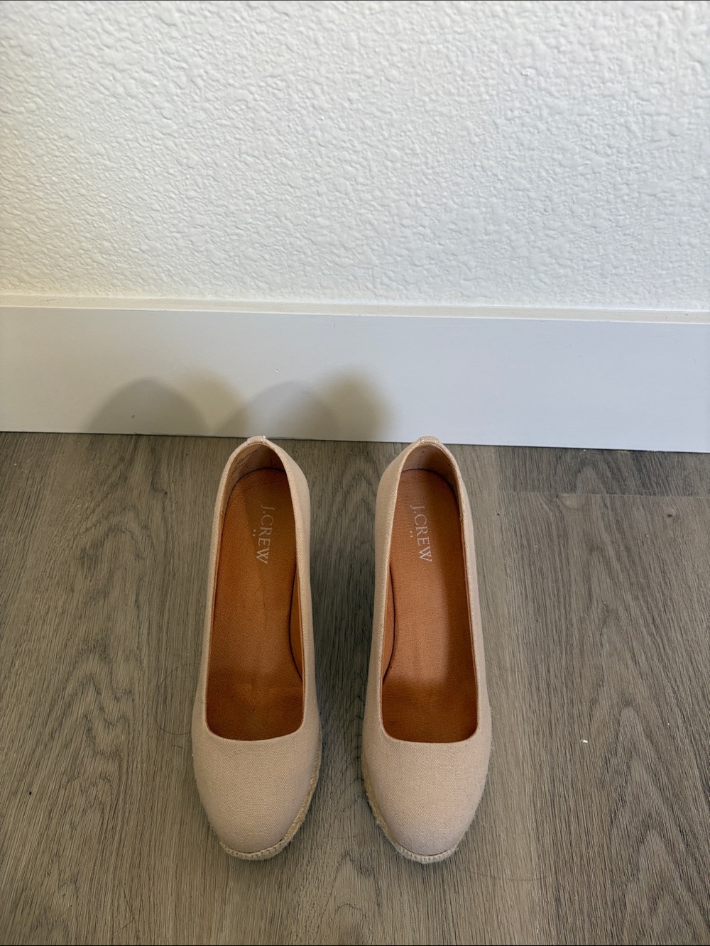 Women's J. Crew Nude Espadrille Wedge Pumps